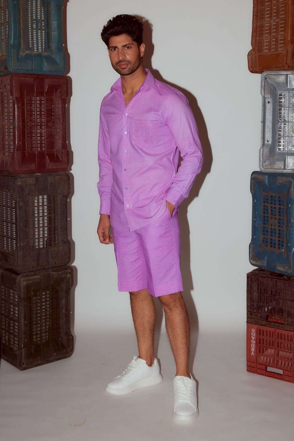 Lilac Linen Shorts