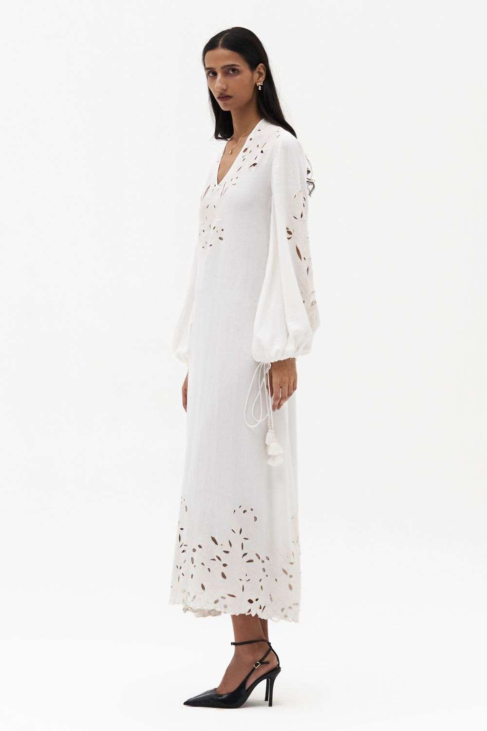 Buy Payal Jain Soft Ivory Cotton linen Cutwork embroidery Dresses