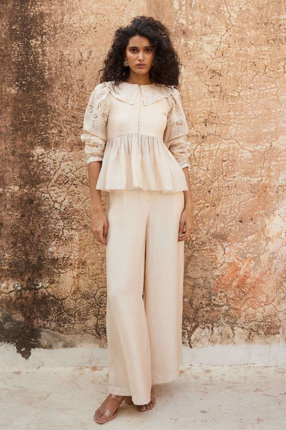 Buy Paulmi & Harsh Soft Ivory Silk Organza Coordinate Sets