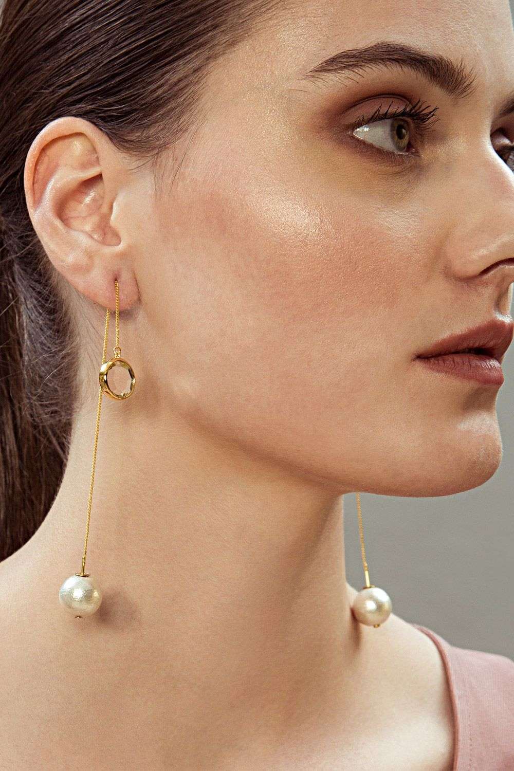 Buy Isharya Soft Gold Handcrafted With Cotton Pearl, Mirror, Gold