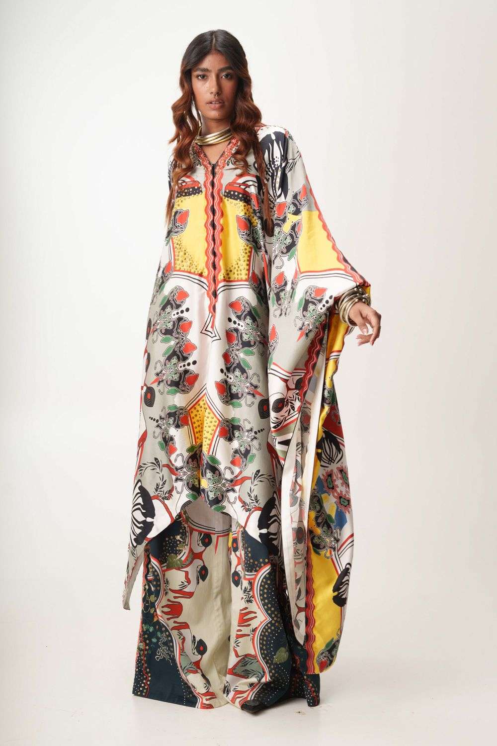 Buy AK-OK by Anamika Khanna Soft Yellow TOP-100 GSM SILK SATIN