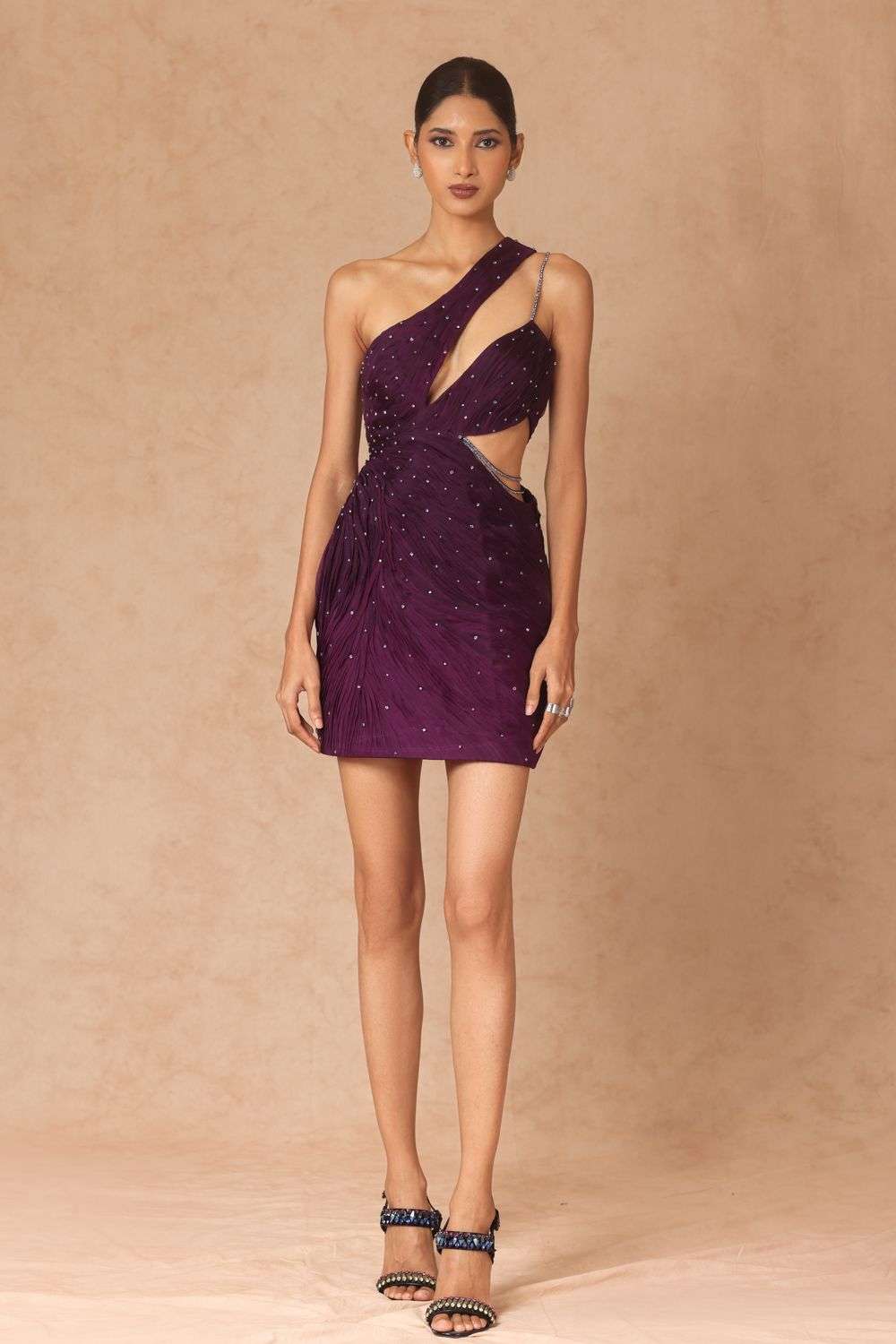 Buy Shriya Som Soft Purple Organza hand embroidery Dresses