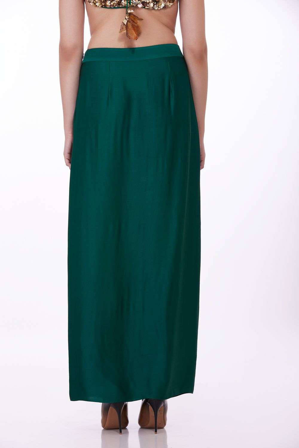 Buy Dilnaz Soft Green Satin Blend Bottoms