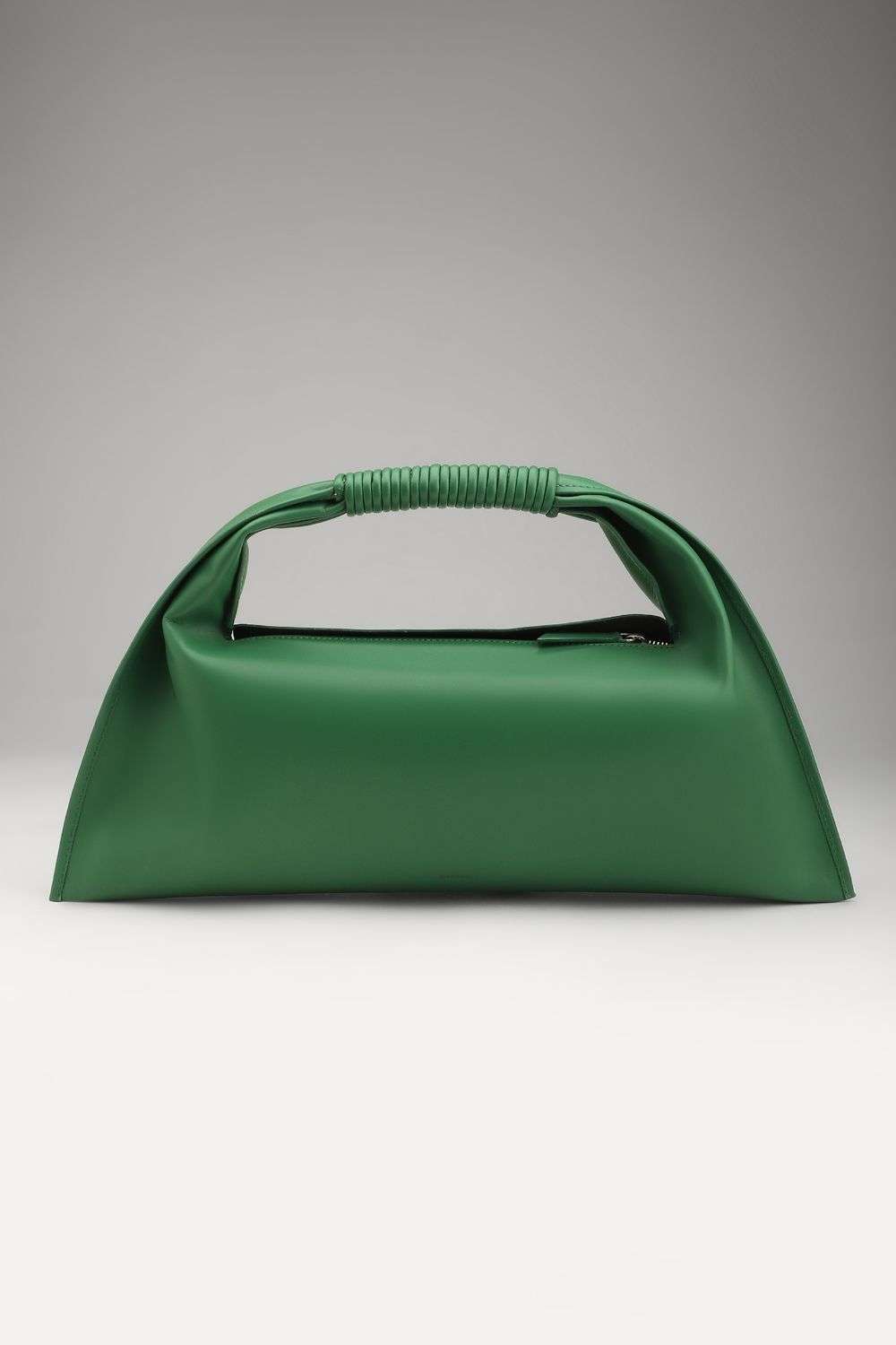 Green Leather Baguette Hand Bag