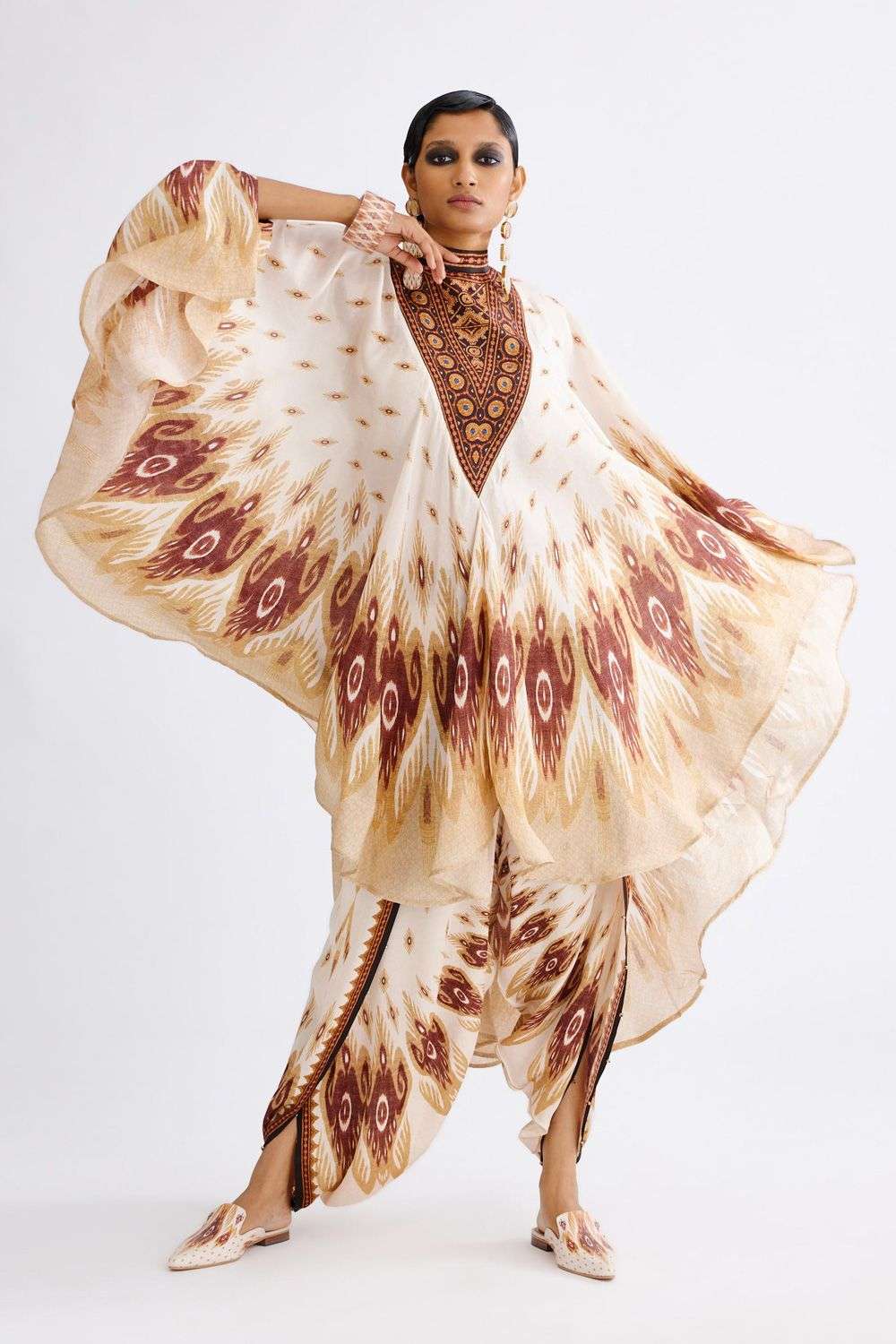 Buy Rajdeep Ranawat Soft Brown 100% Silk Capes Cape Sets