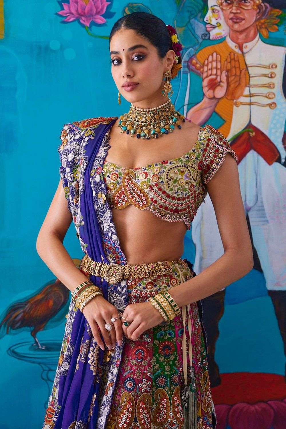 Buy Anamika Khanna Soft Multi Silk Lehengas