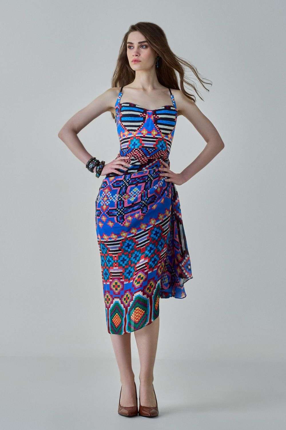 Buy Saaksha Kinni Soft Blue SATIN CHIFFON COTTON SILK Dresses