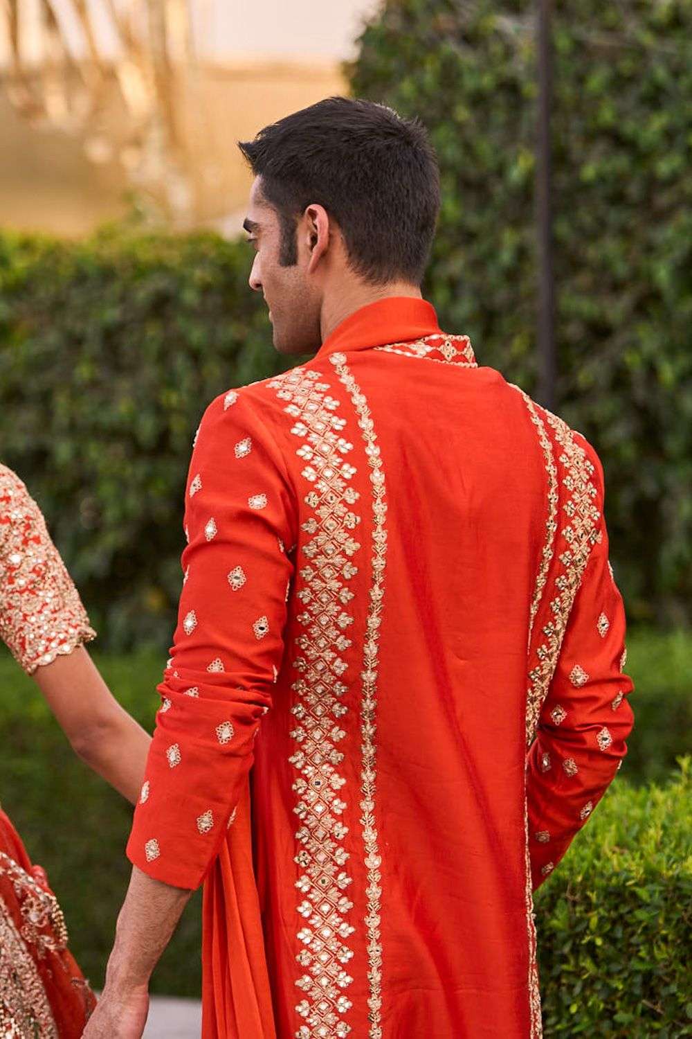 Buy Abhinav Mishra Men Soft Orange Chanderi Kurtas & Kurta Sets