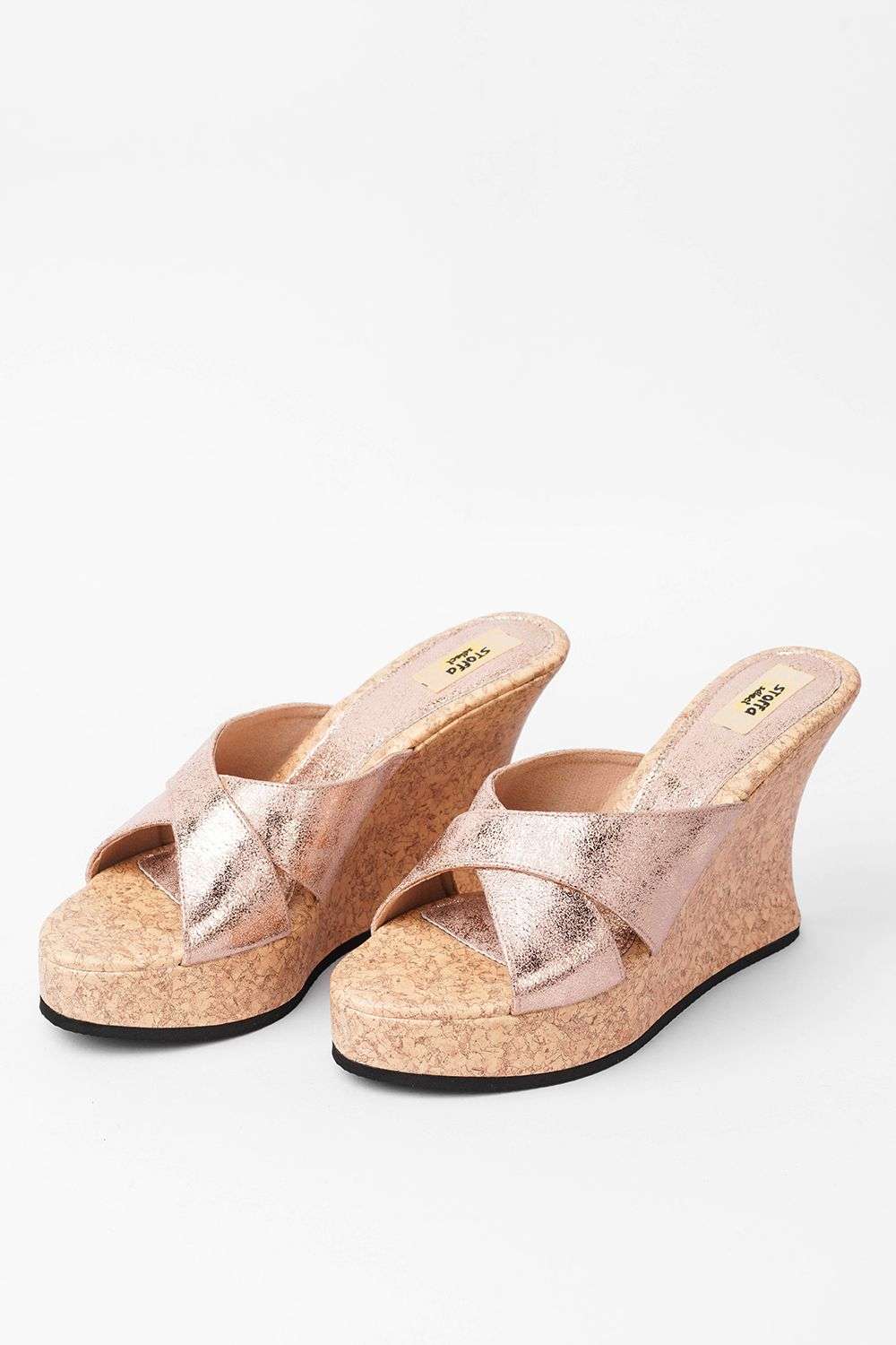 Buy Mochi Women's Rose Gold Cross Strap Wedges for Women at Best Price @  Tata CLiQ