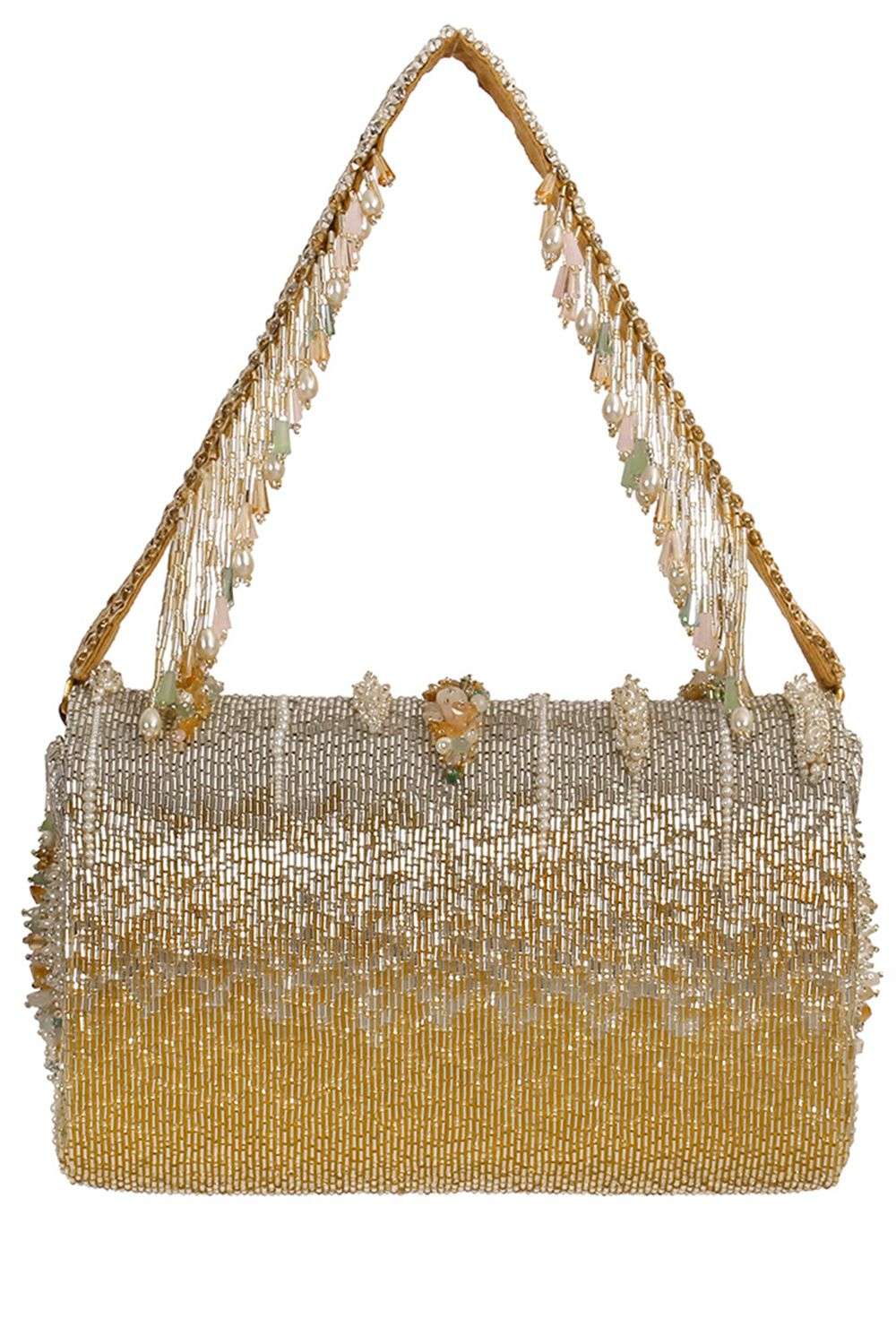 Buy Gold Embellished Navratan Chain Clutch Bag by Tarun Tahiliani Online at  Aza Fashions.