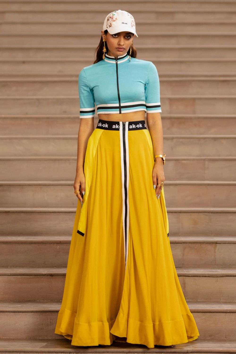 Buy AK-OK by Anamika Khanna Soft Yellow Silk Coordinate Sets