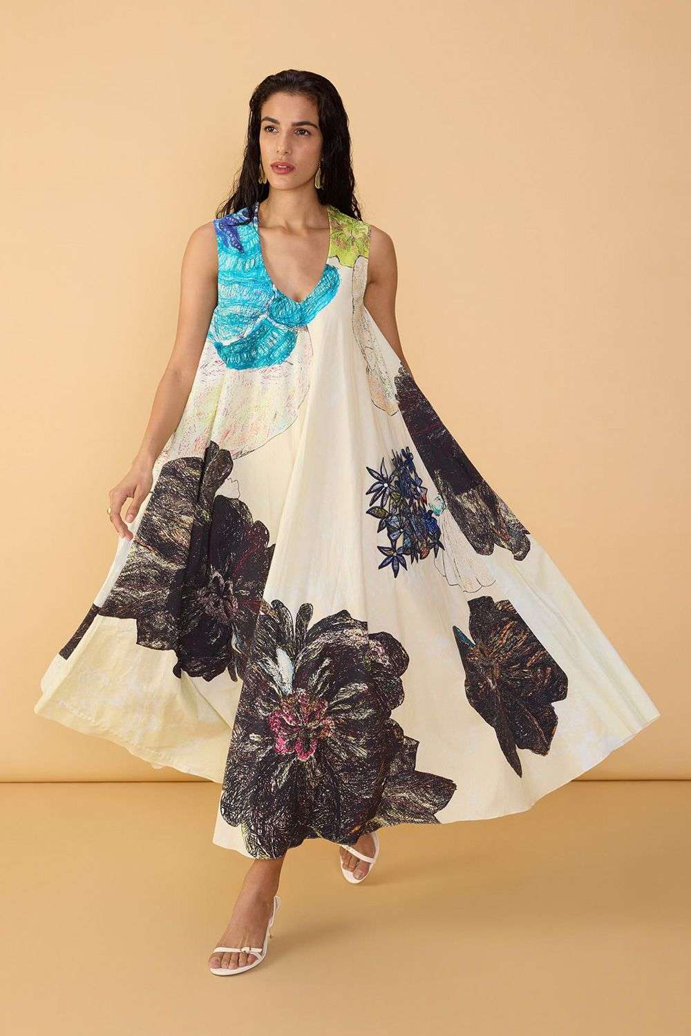 【新品未使用】venica Cutwork embroidery dress Buy Saaksha & Kinni Soft Multi Poplin Hand Embroidered Cutwork