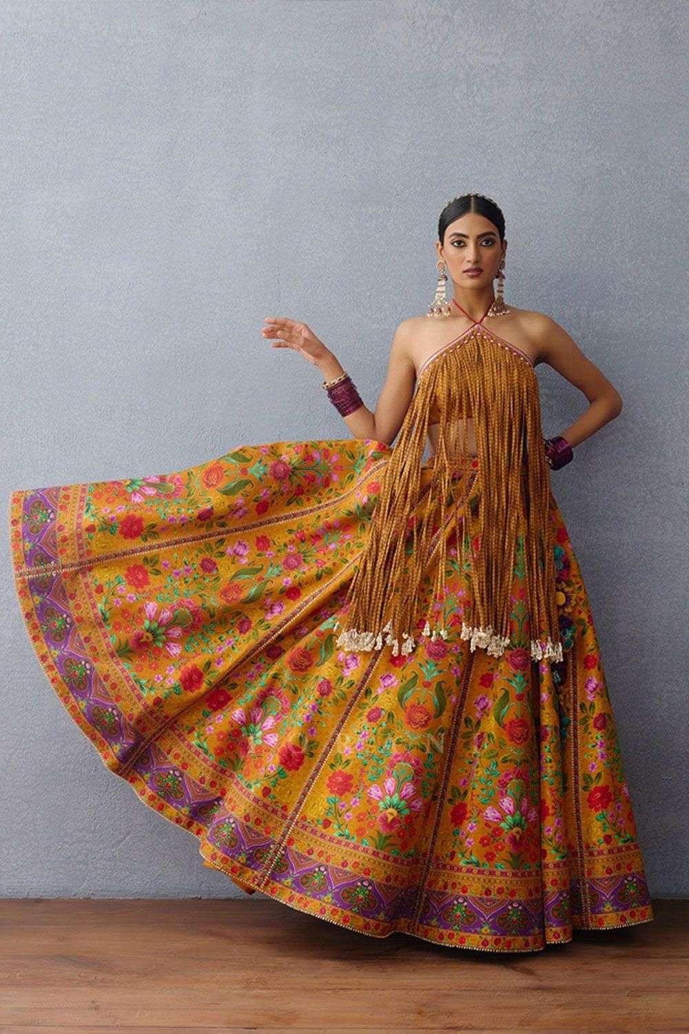 Buy Torani Soft Multi Jeni Silk Digital Print Lehengas