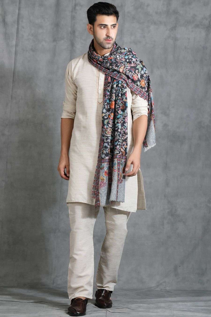 Buy Dusala India Soft Multi Pashmina Wool Kalamkari Stoles Scarves