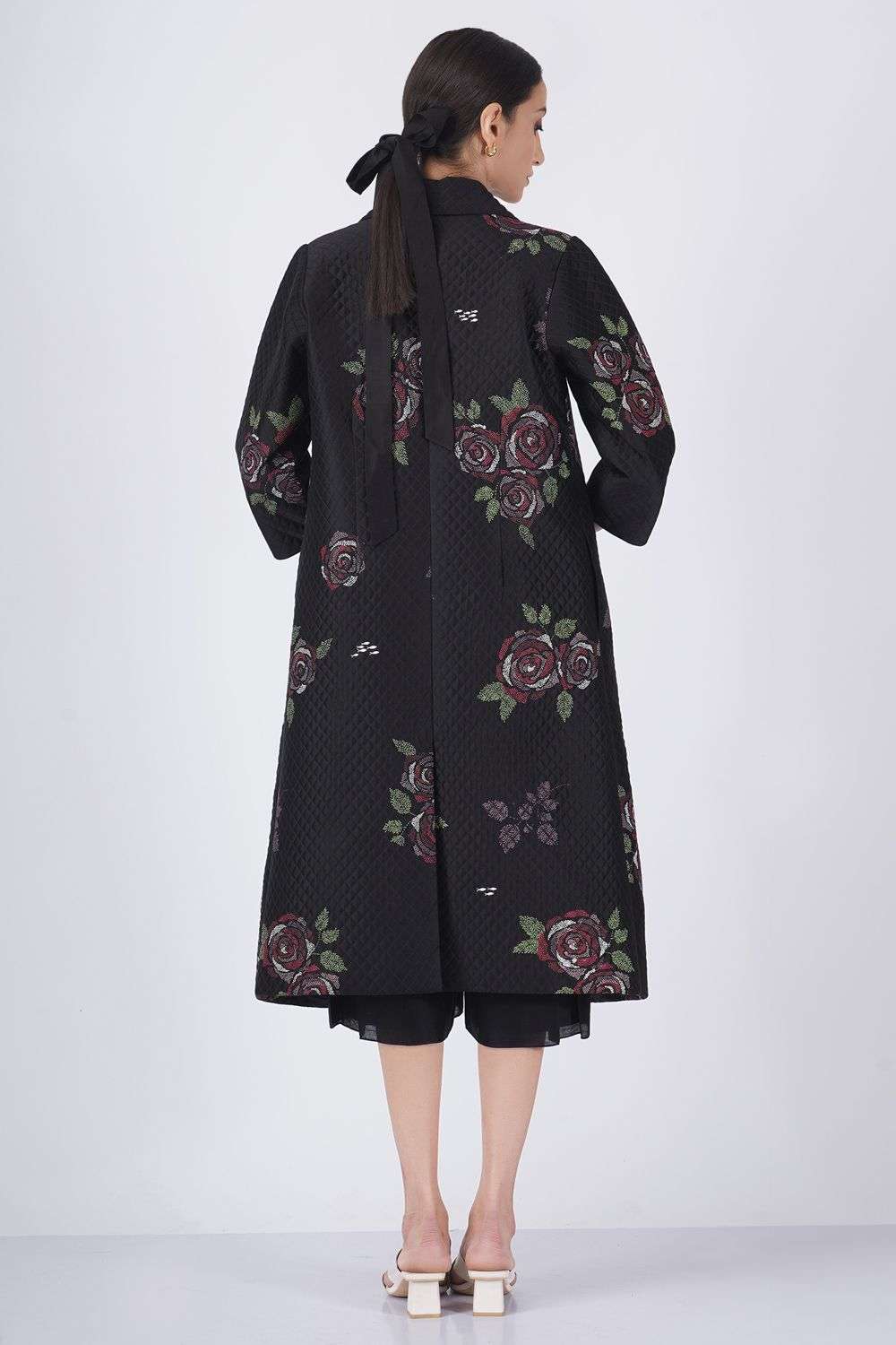 Buy Arcvsh By Pallavi Singh Soft Black Chanderi Silk Screen Print