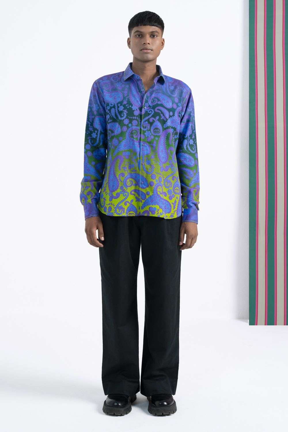 Buy Siddhartha Bansal Men Soft Purple Cotton Satin Shirts