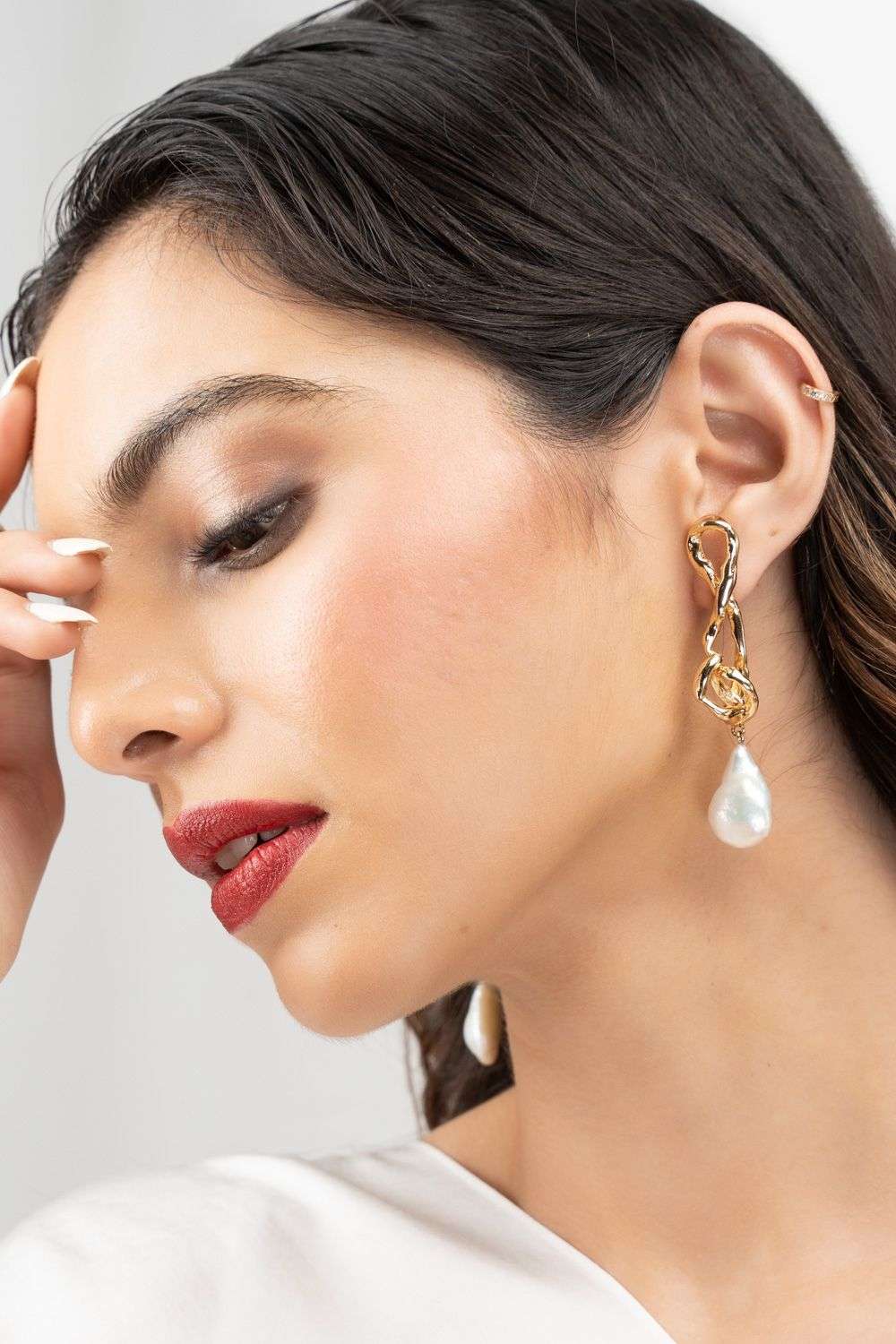 Buy Studio Metallurgy Soft Gold Brass Earrings