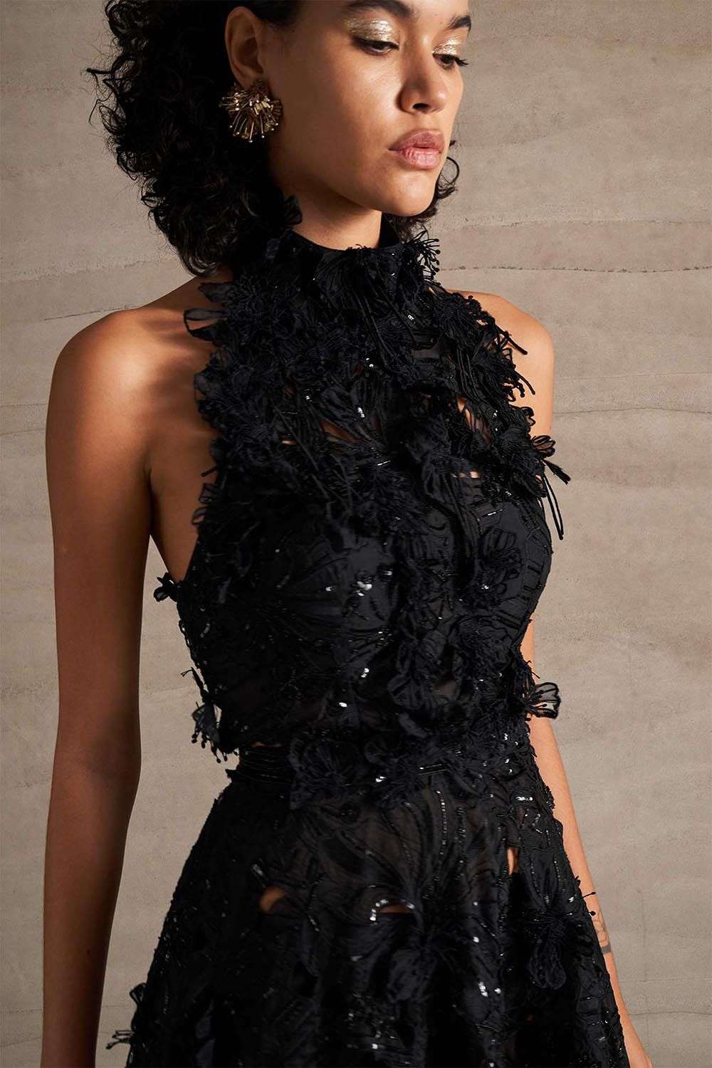 ANDWANG Élégance Ribbon Dress S Buy Varun Nidhika Soft Black Dress: silk Organza Gowns