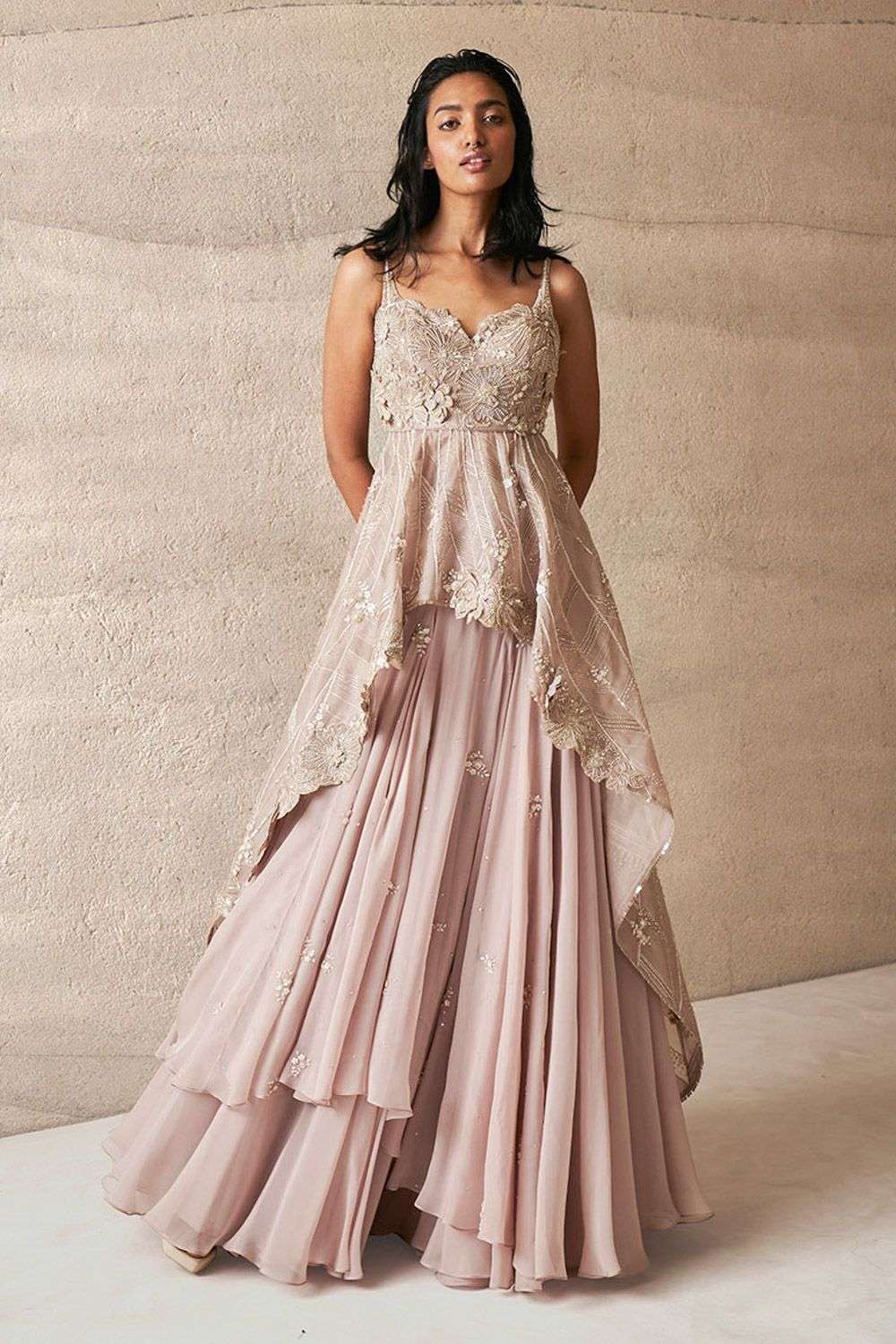 Wave Floral Peplum Set