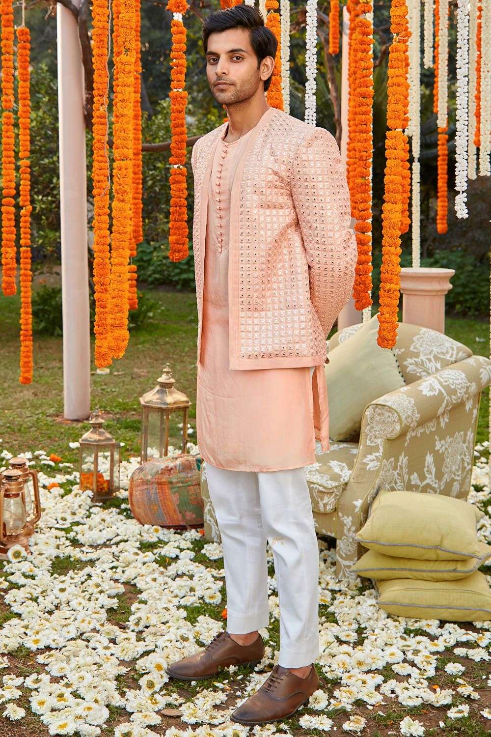 Peach sales cropped jacket