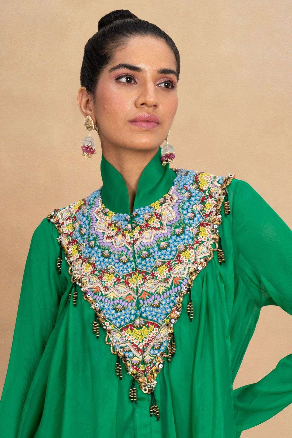 Buy Anamika Khanna Soft Green Silk Coordinate Sets