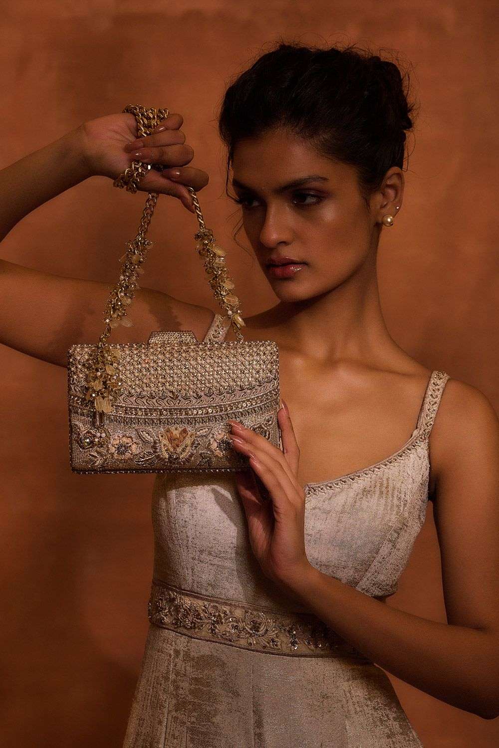 Buy Tarun Tahiliani Accessories Soft Gold Poly organza, Gold