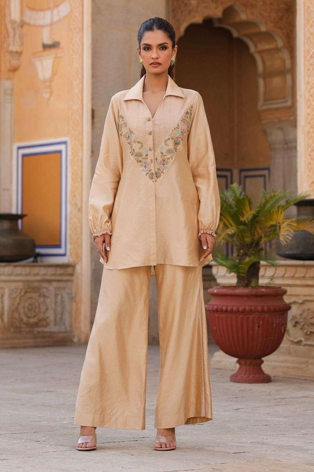 Buy Niti Bothra Soft Ivory Pure Silk Coordinate Sets