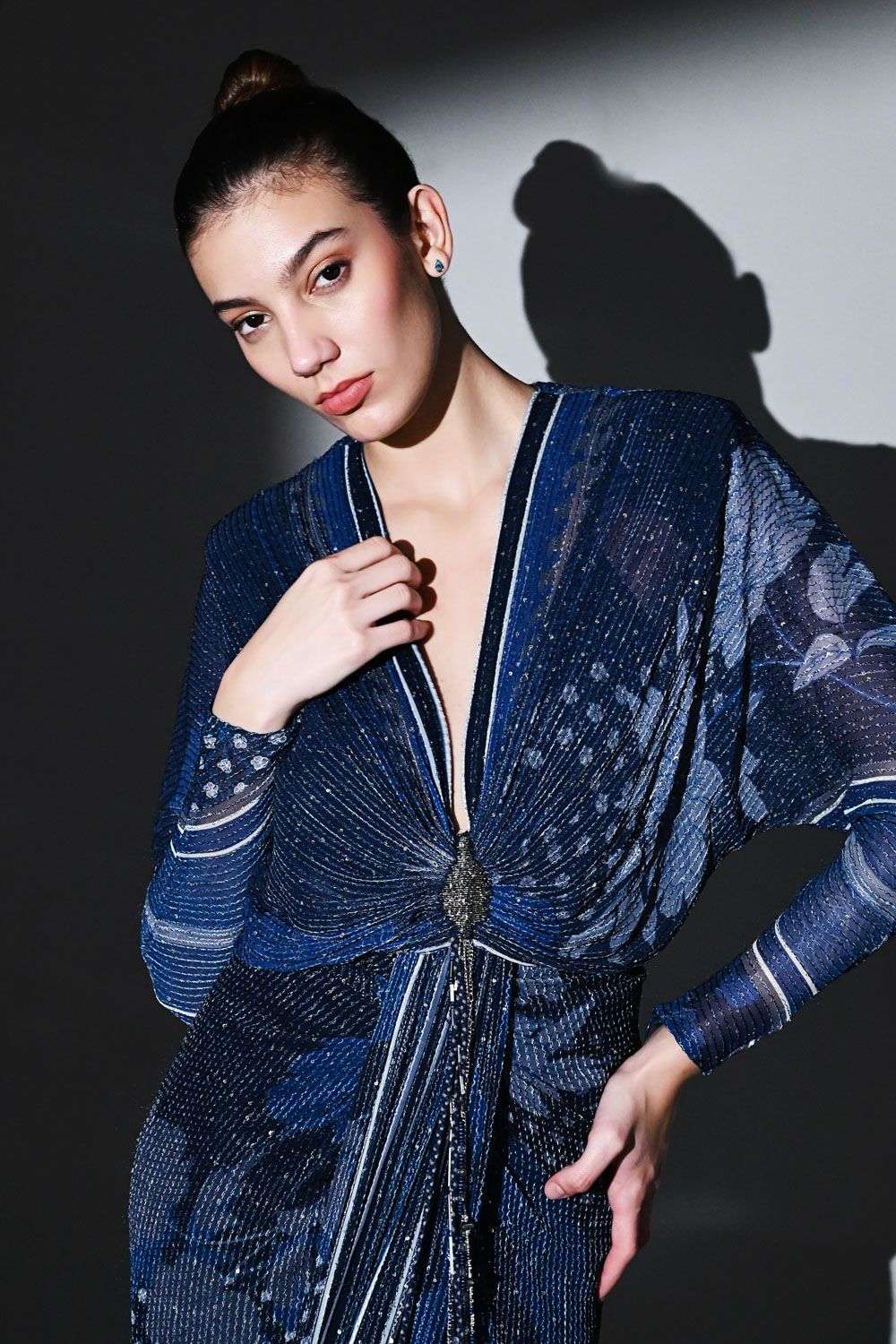 Buy Nikita Mhaisalkar Soft Blue SEQUIN PURE GEORGETTE Dresses