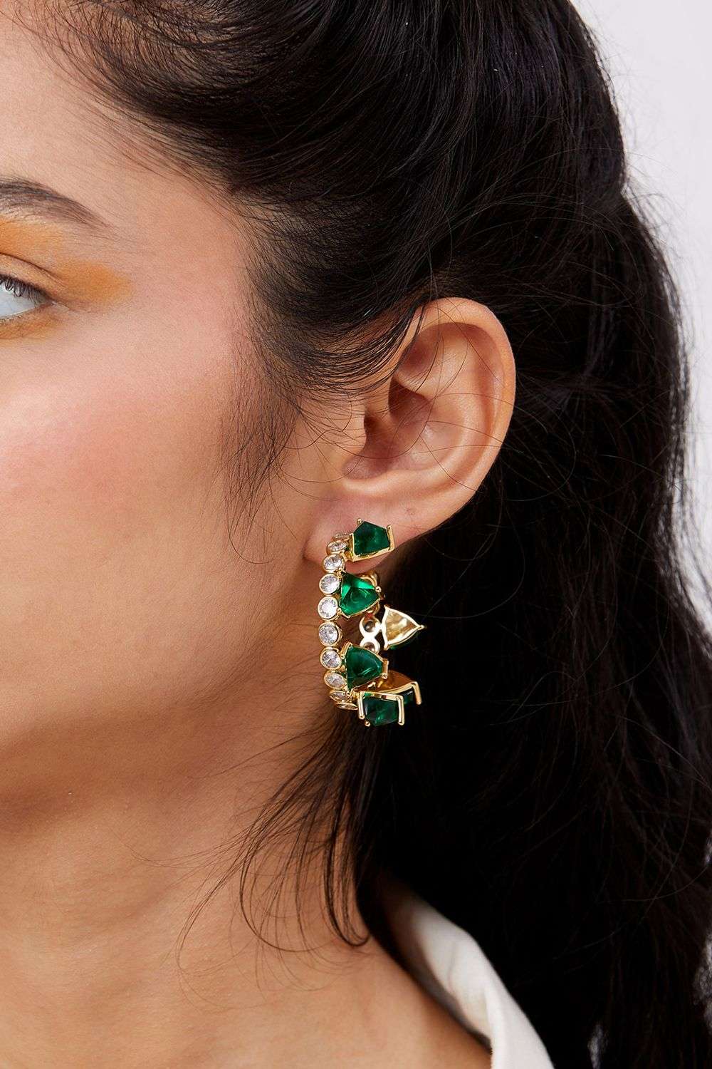 Buy Isharya Soft Green CZ, HYDRO EMERALD, 18Kt Gold Plating on