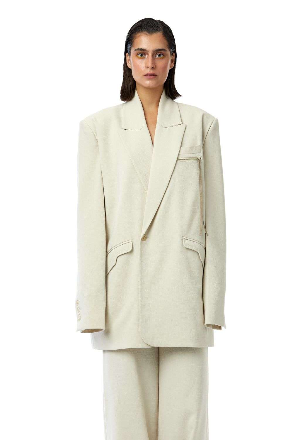 Buy Kanika Goyal Label Soft Ivory Linen-Blend Outer Wear