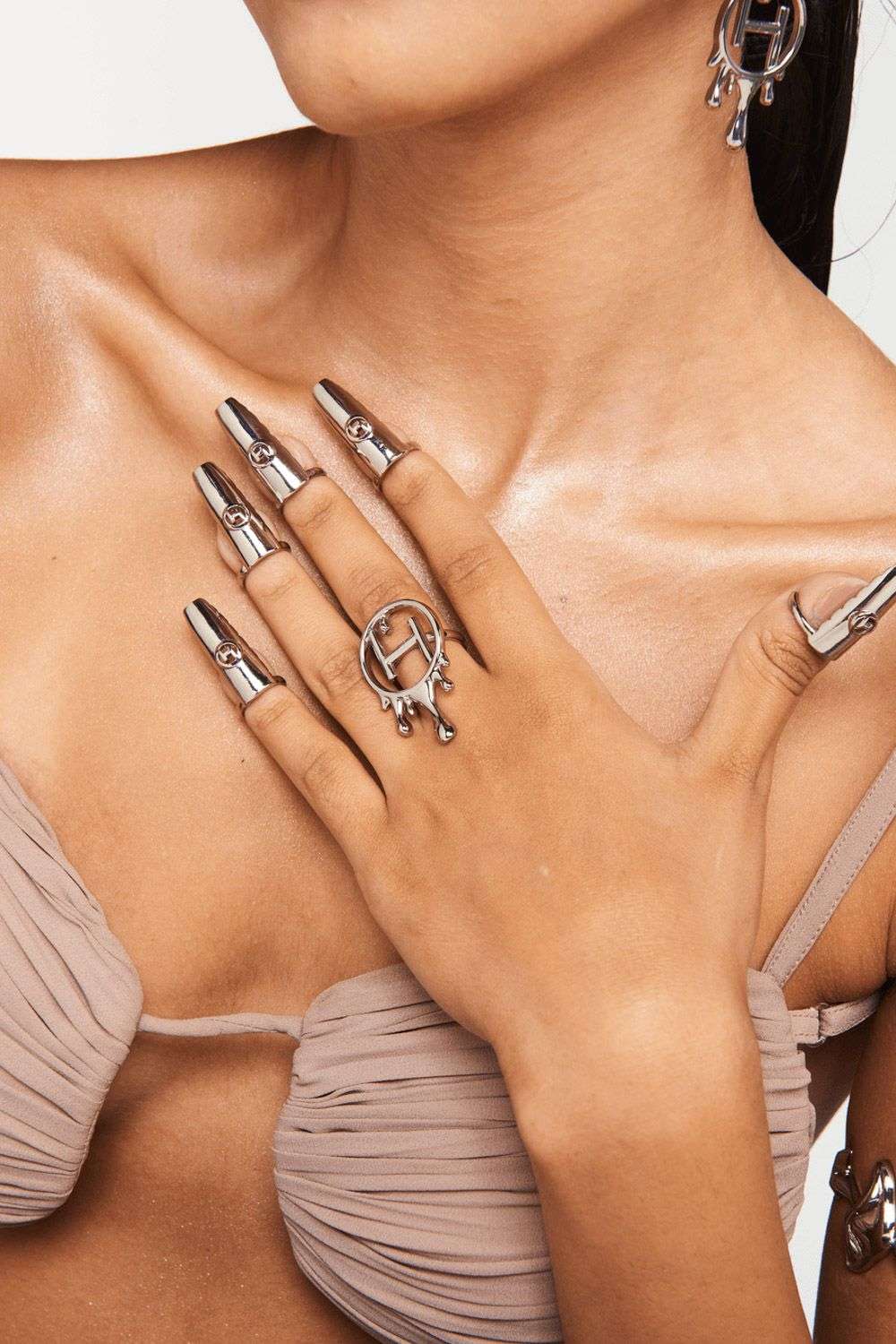 Designer Flower Diamond Cocktail Ring in platinum for Women JL PT R-01