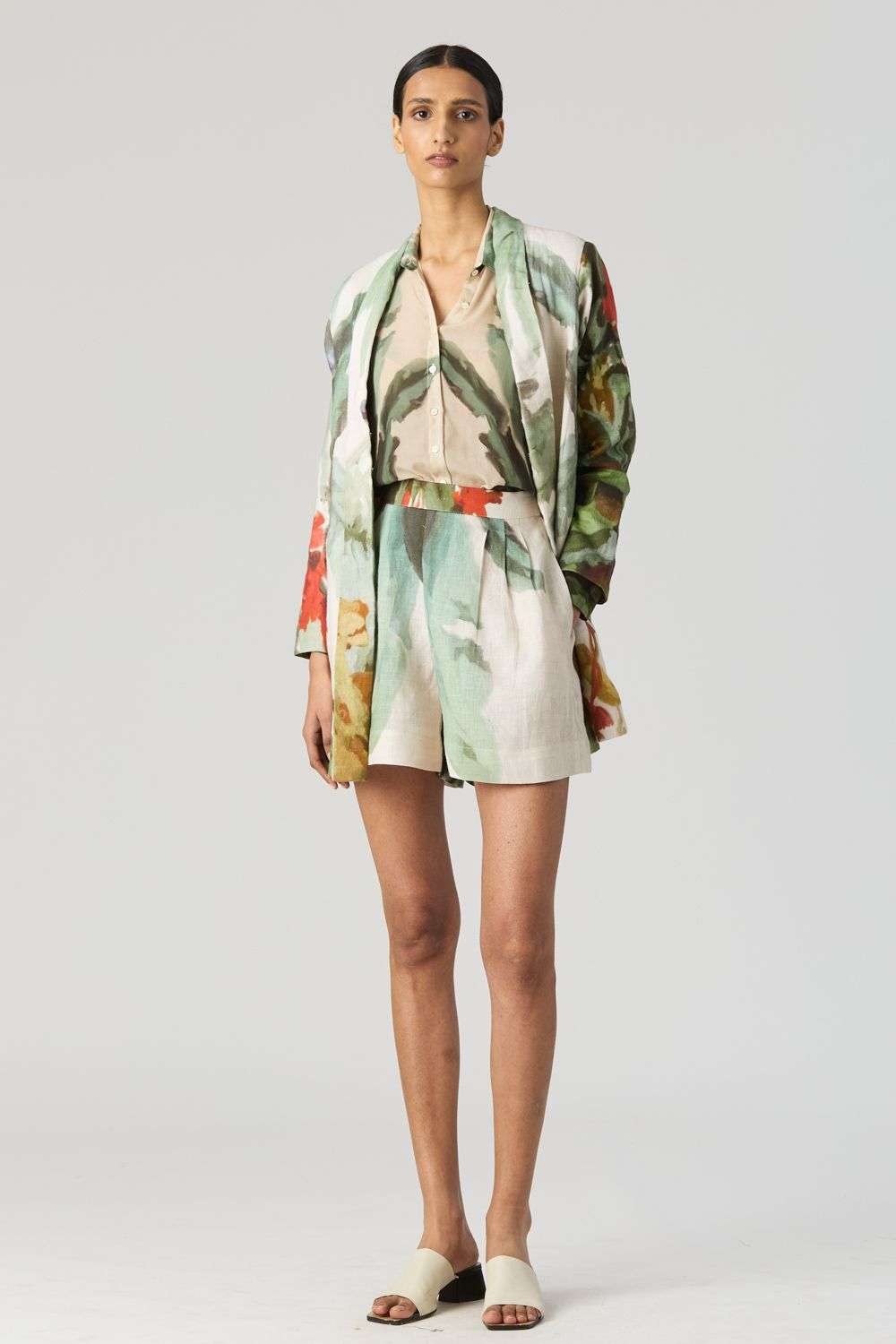 Buy YAM Soft Green LINEN Coordinate Sets