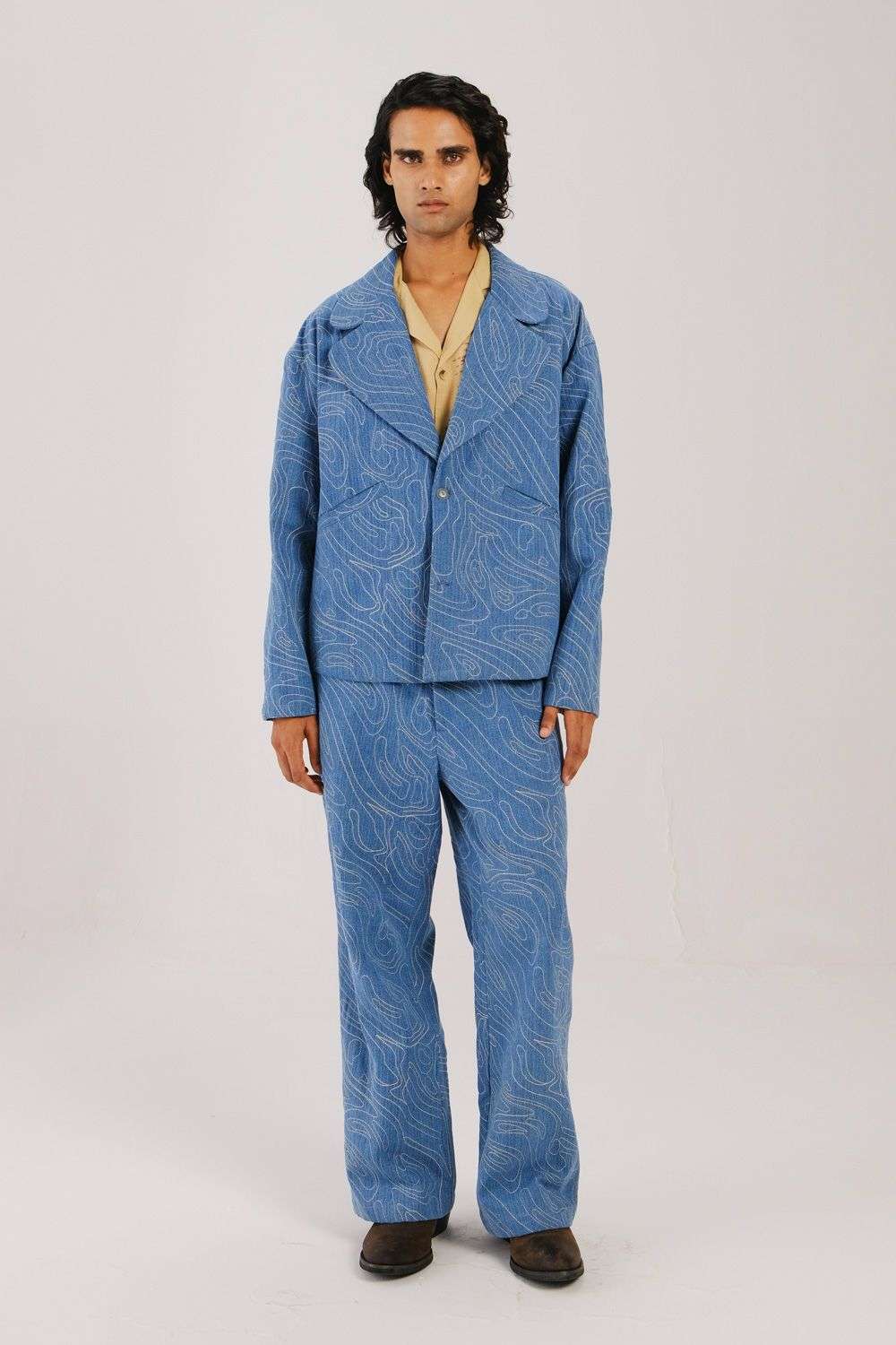Buy CORD Men Soft Blue Denim Coordinate Sets