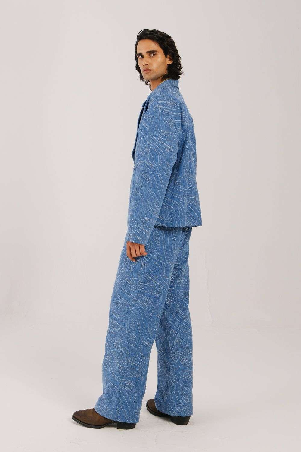 Buy CORD Men Soft Blue Denim Coordinate Sets