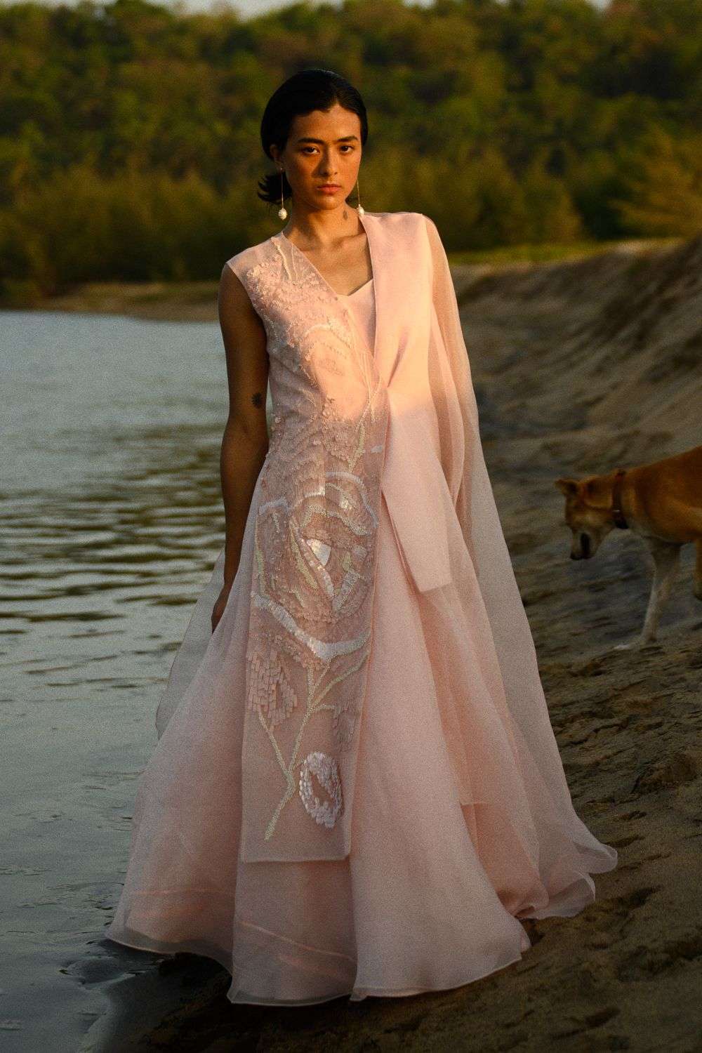 Pink Dress And Coat Sets For Weddings Hot Pink Silk Chanderi