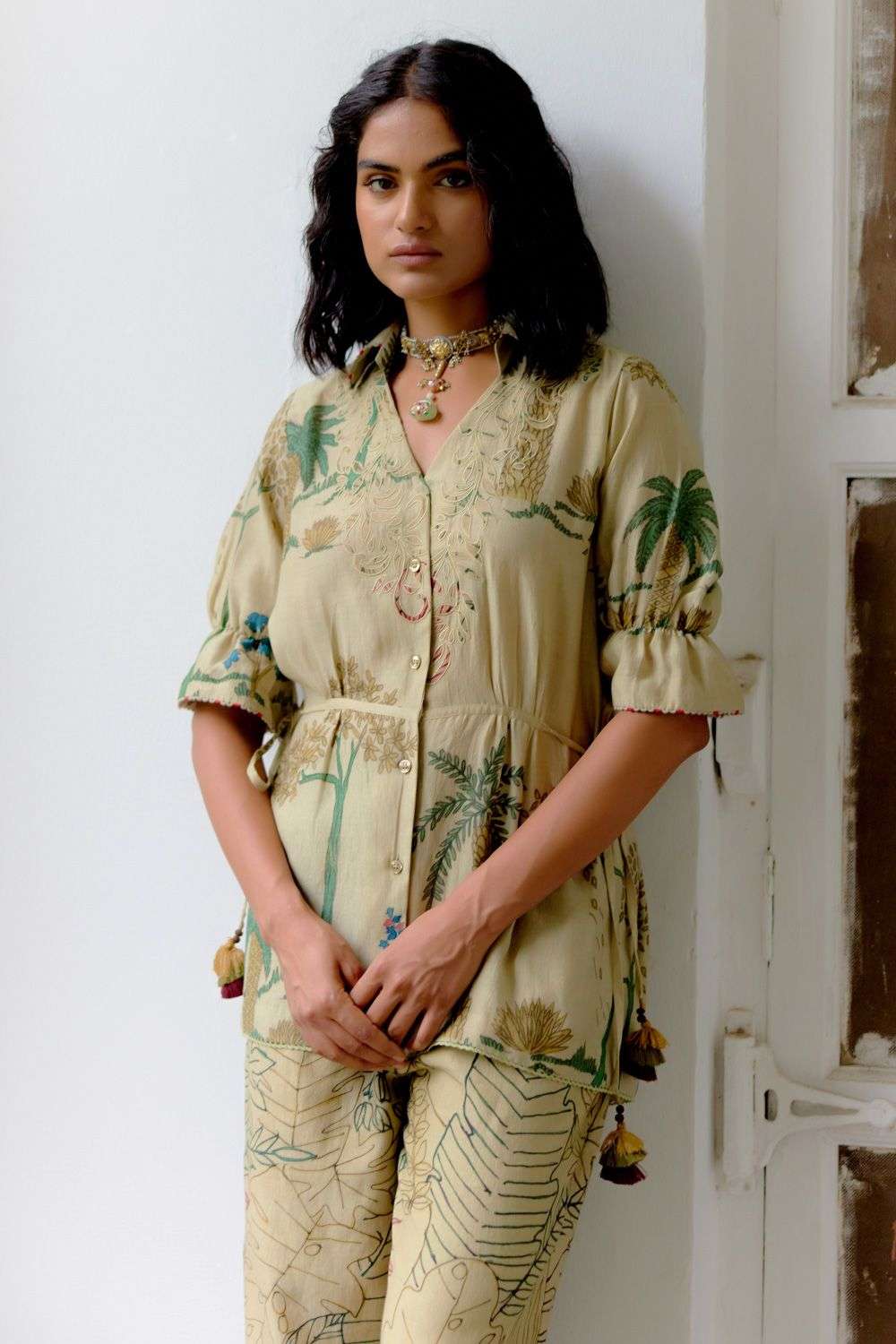 Buy Archana Jaju Soft Ivory Hand Spun Cotton Coordinate Sets