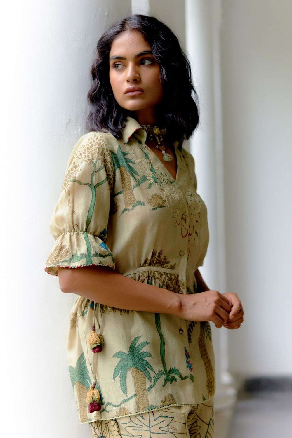 Buy Archana Jaju Soft Ivory Hand Spun Cotton Coordinate Sets