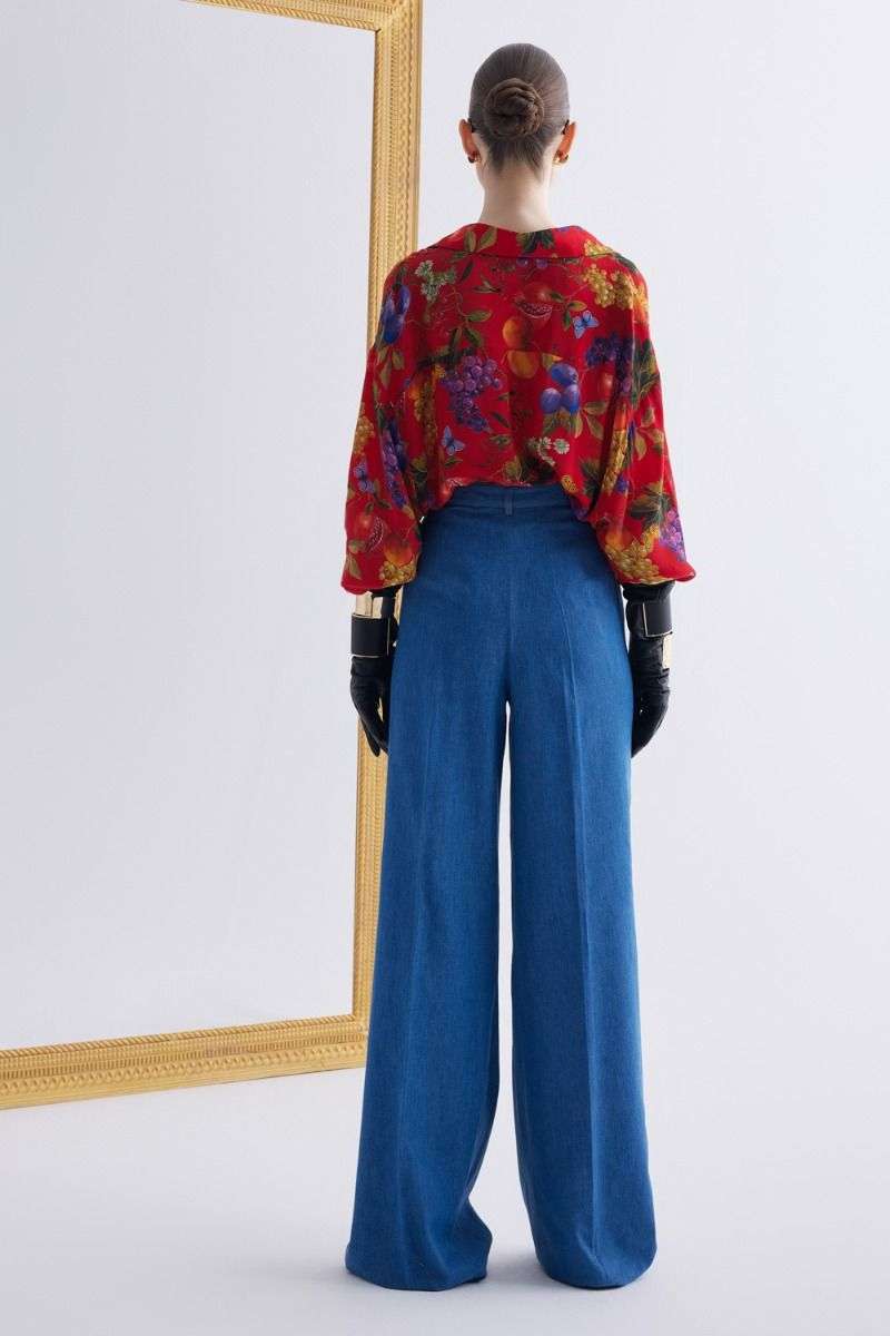 Buy REIK Soft Red Crepe and Denim Print Coordinate Sets