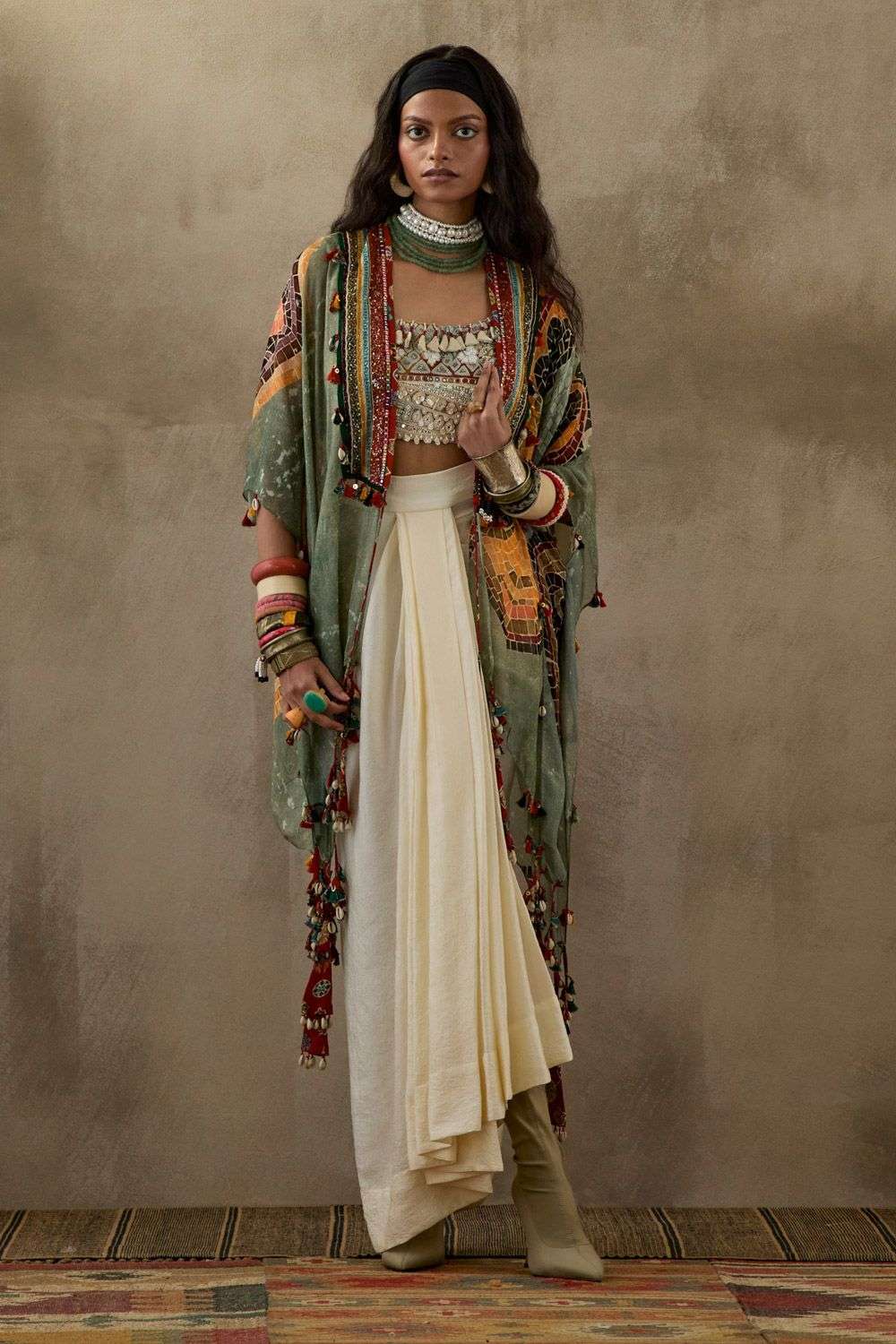 トップス josemoon SHEER BODY SUITS Buy Aseem Kapoor Soft Print Jacket - Sheer Silk Blouse - Net And