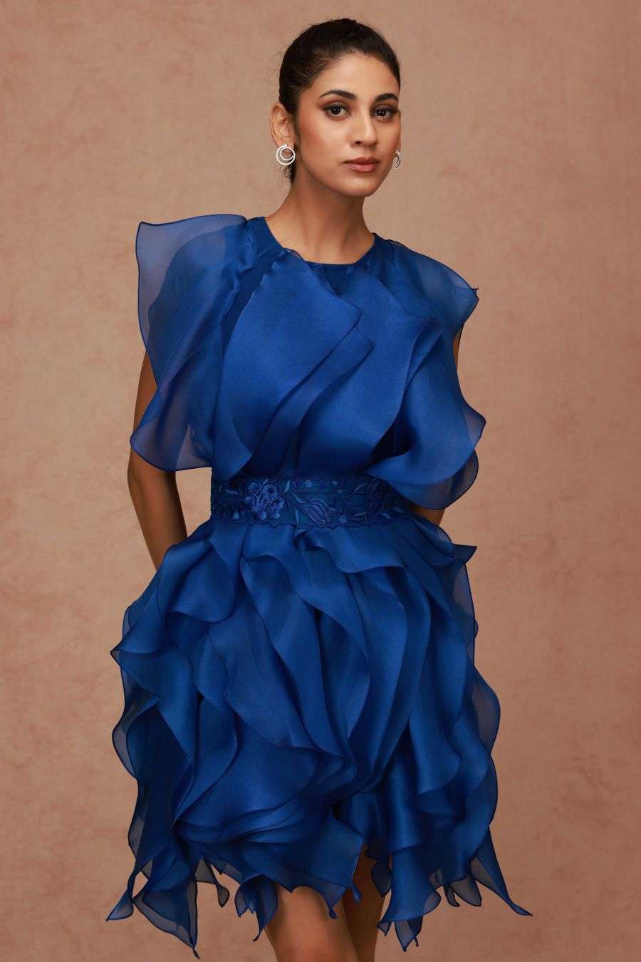 Buy Shriya Som Soft Blue Organza Dresses