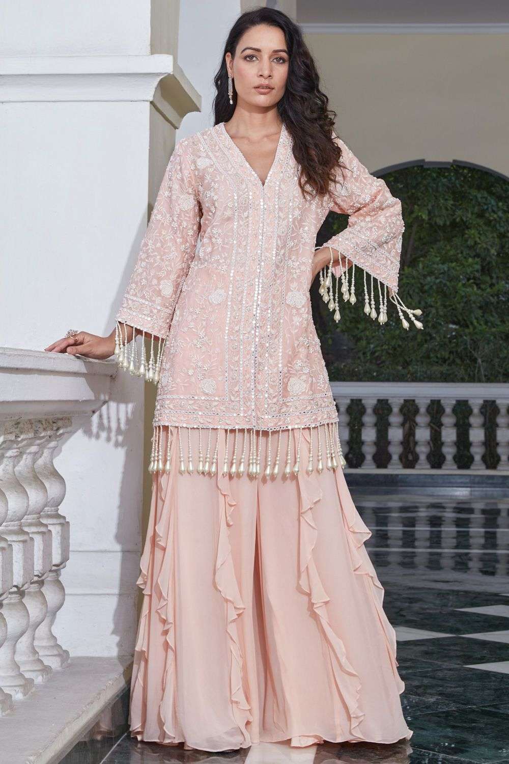 WOMEN'S LATEST DESIGN PRINTED RAYON KURTA WITH SHARARA PANTS