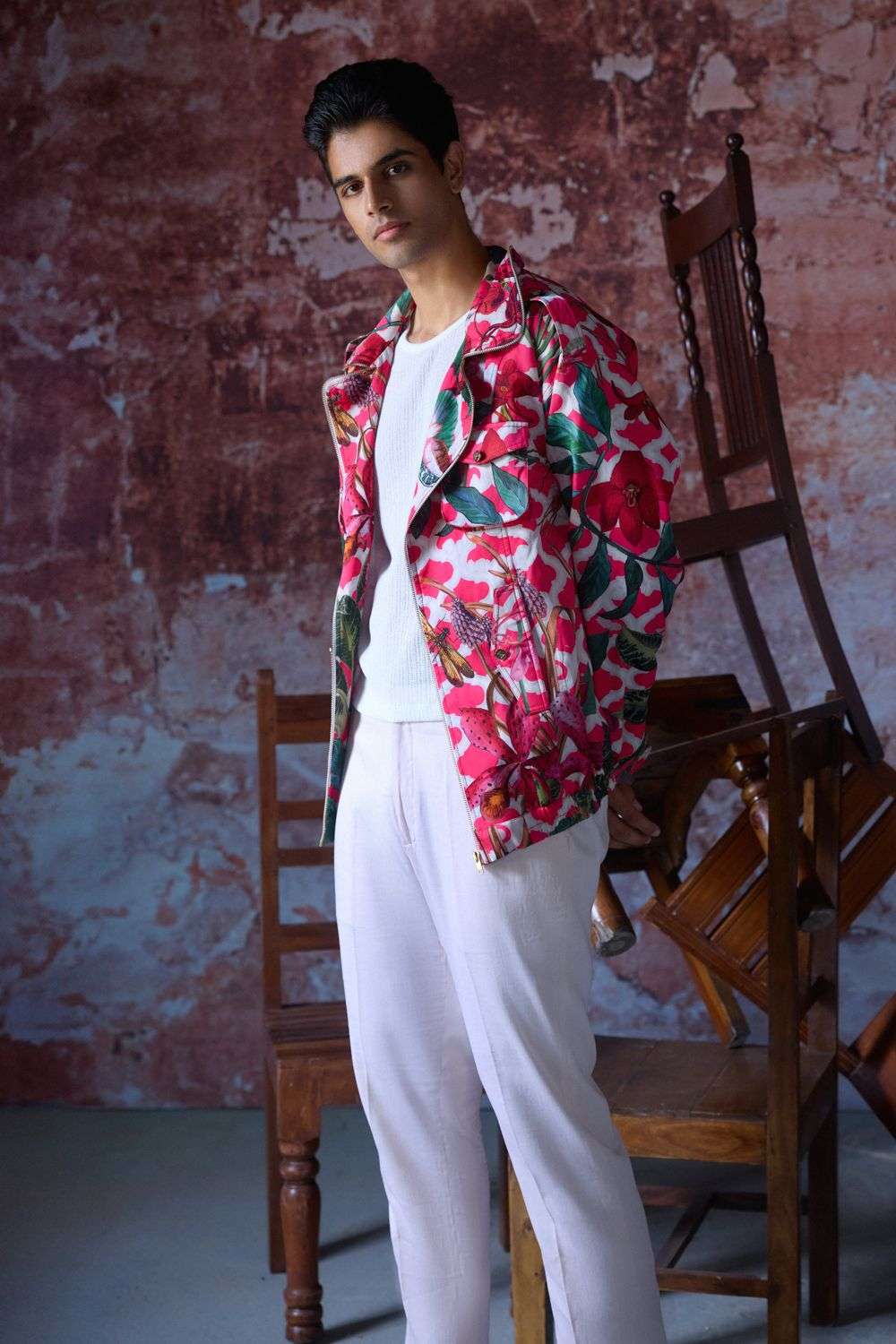 Harrington Jacket Pink Corduroy Jacket Men Pink Bomber Jacket