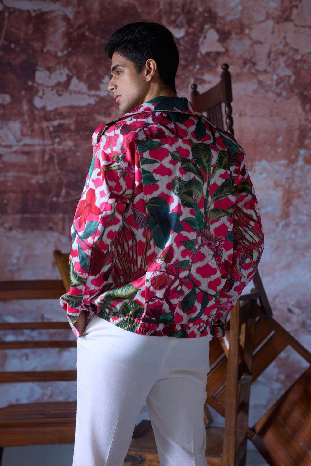 Buy Mahima Mahajan Men Soft Pink Satin Organza Embroidered Outer Wear