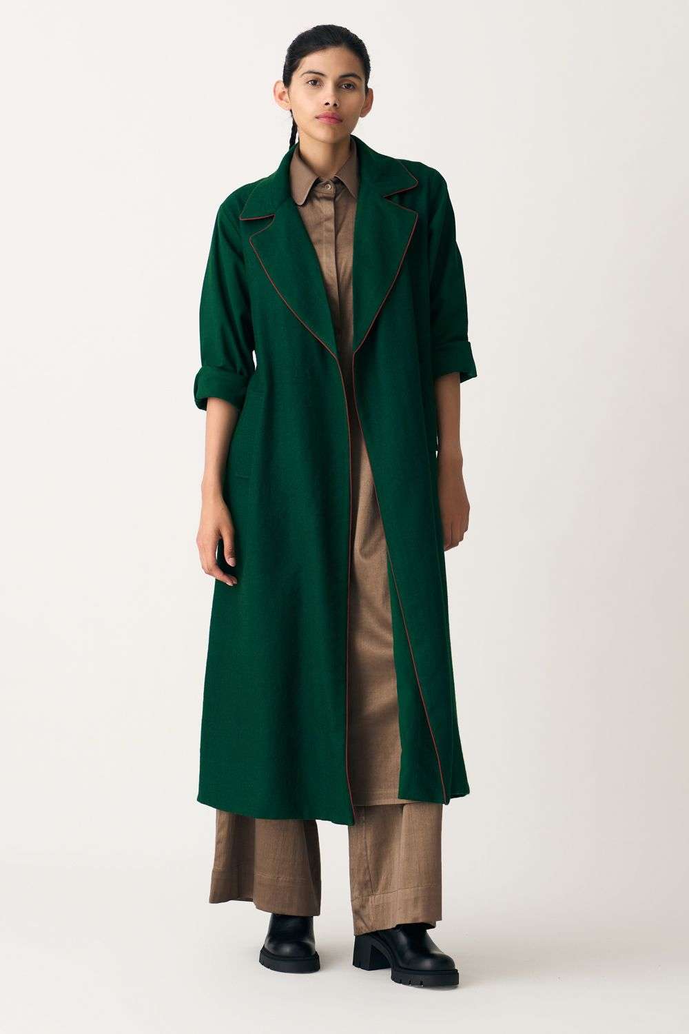 Buy Three Soft Green Jacket : Heavy Cotton Twill / Merino Wool