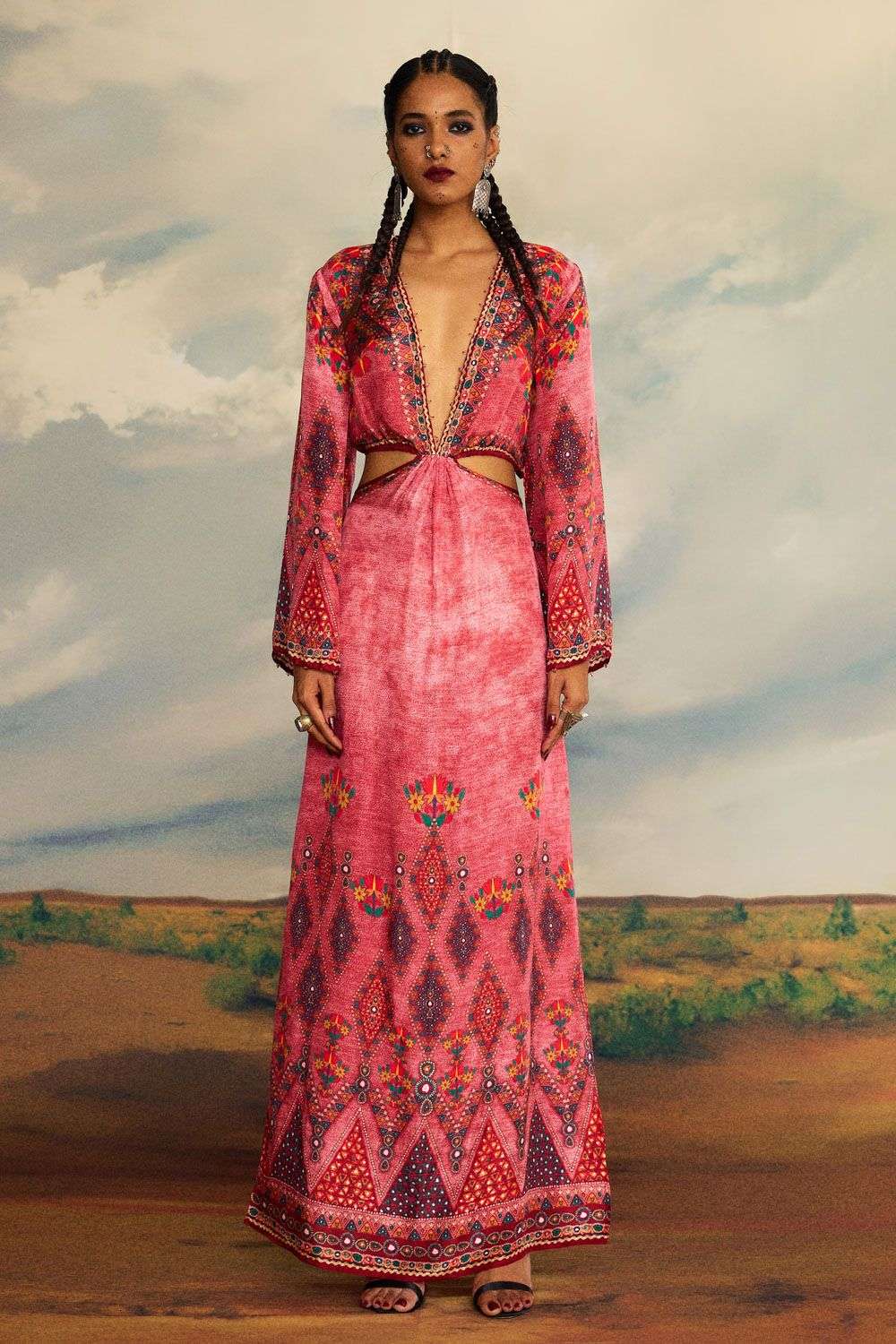 Buy Rajdeep Ranawat Soft Pink Silk Dresses - Main Image