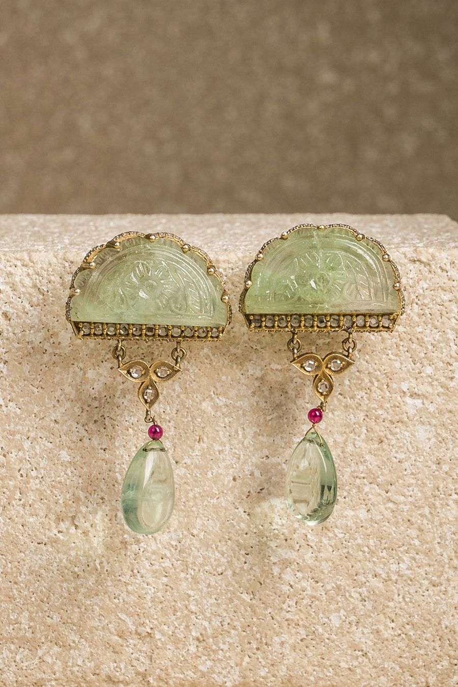 Vintage Jade & Pearl Earrings