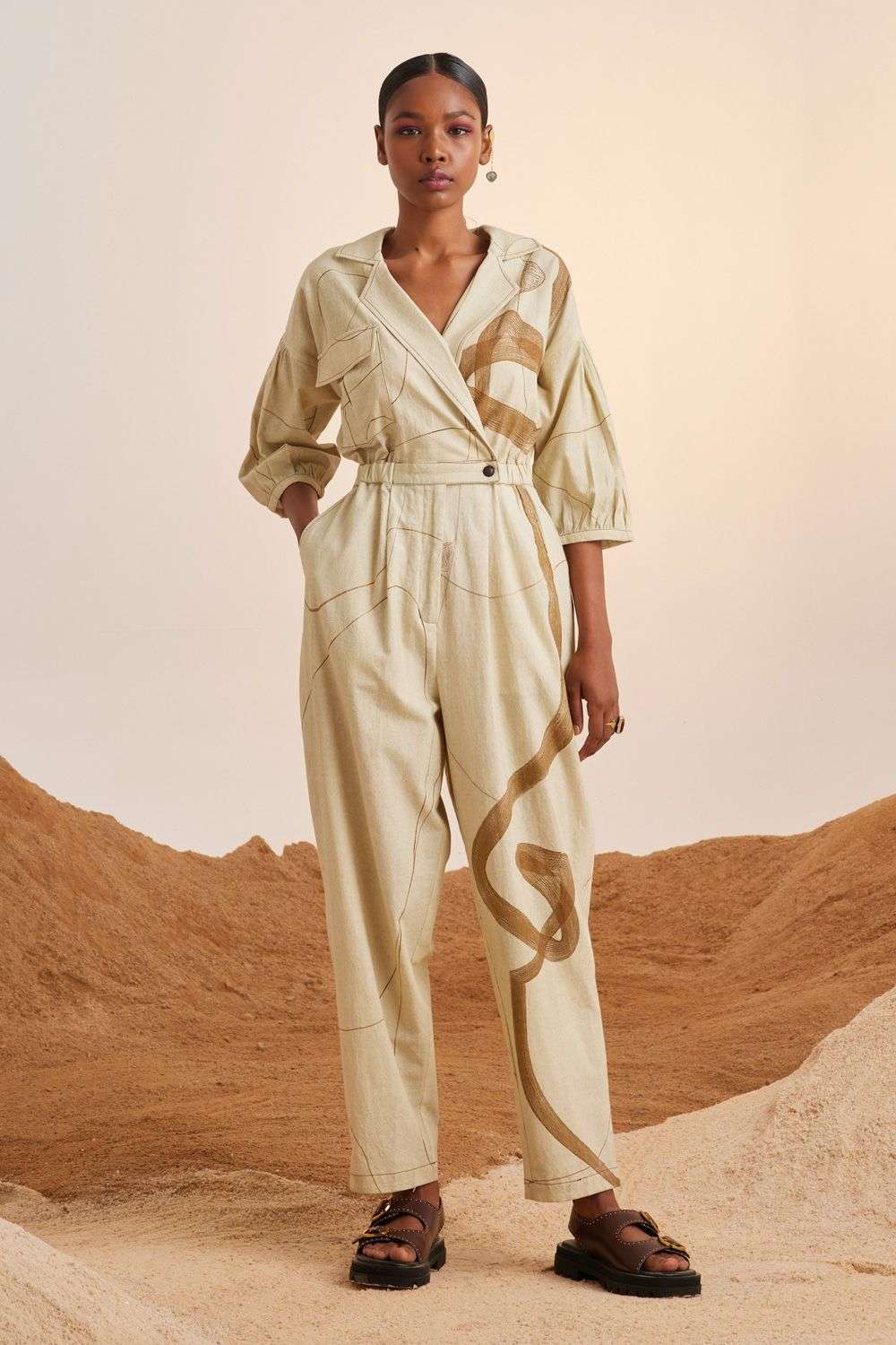 Buy CORD Soft Print Cotton Crinkle Jumpsuits
