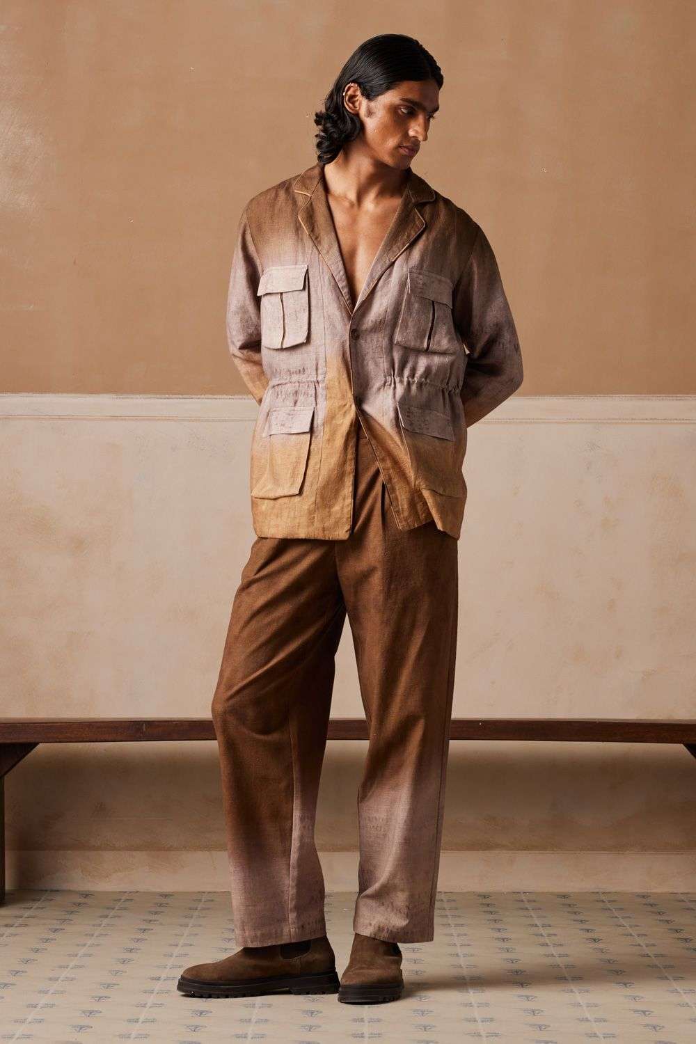 n*e様 〜30s brown linen hunting coat Buy CORD Men Soft Brown Linen Jacket Sets
