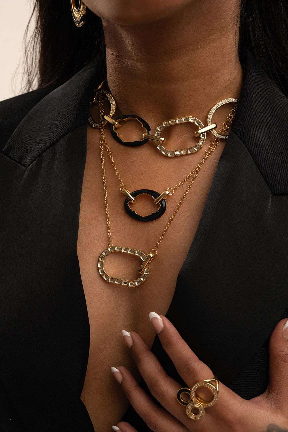 Gold chunky link necklace