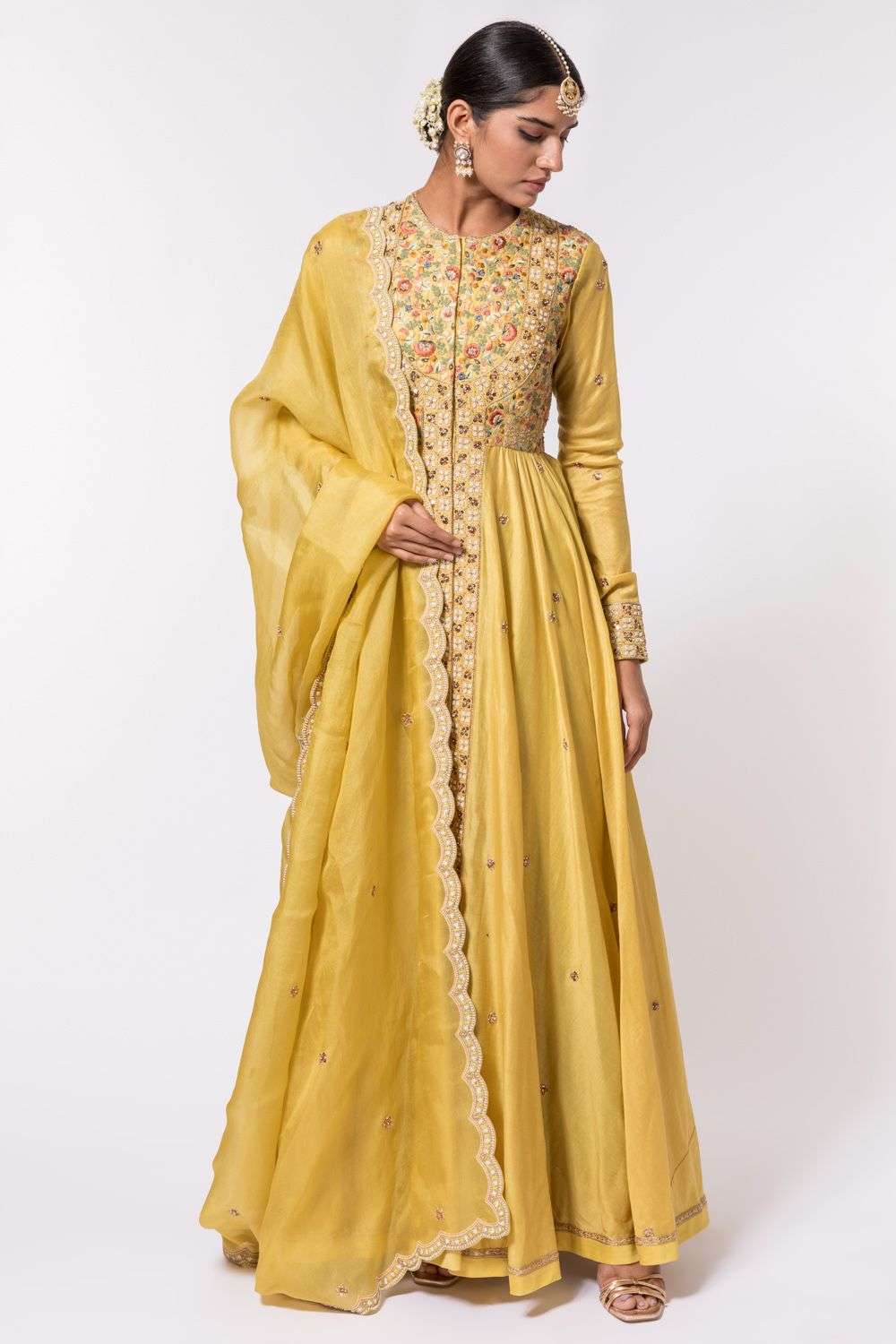 THE YELLOW MONKEY Petticoat Laneブレスレット Buy Petticoat Lane by Divya Soft Yellow Chanderi Hand & machine